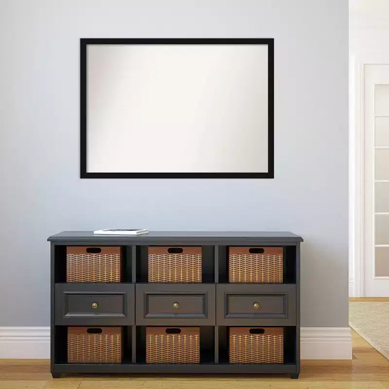 Miroir mural étroit Avon noir, non biseauté, 40" x 29"