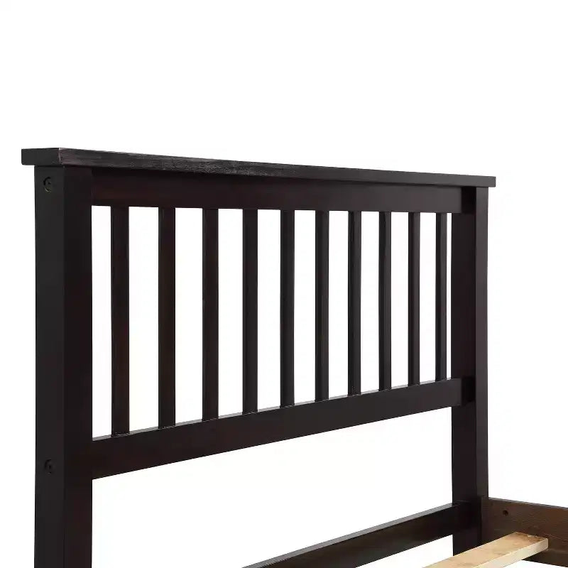 Lit plateforme en bois double avec tête et pied de lit