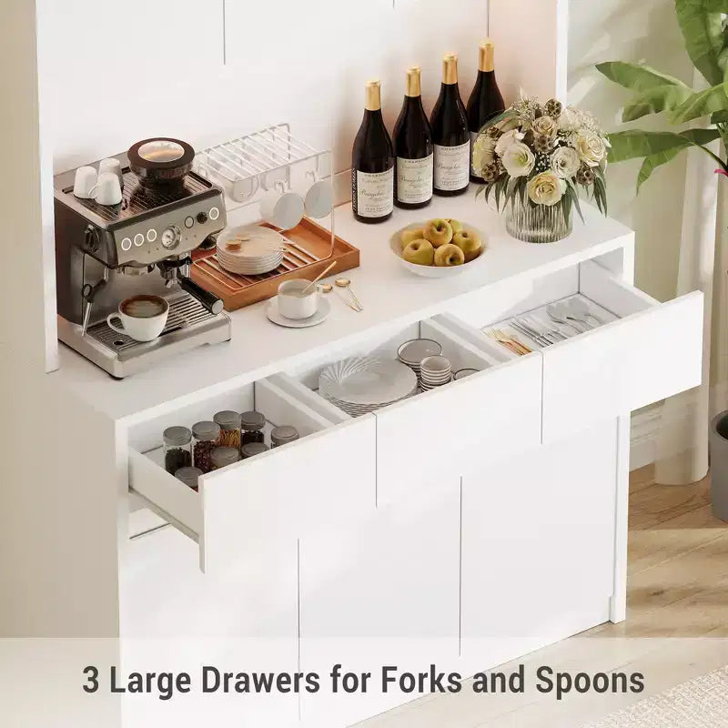 Éclairage DEL, Prises électriques, Armoire de cuisine moderne, Étagères réglables
