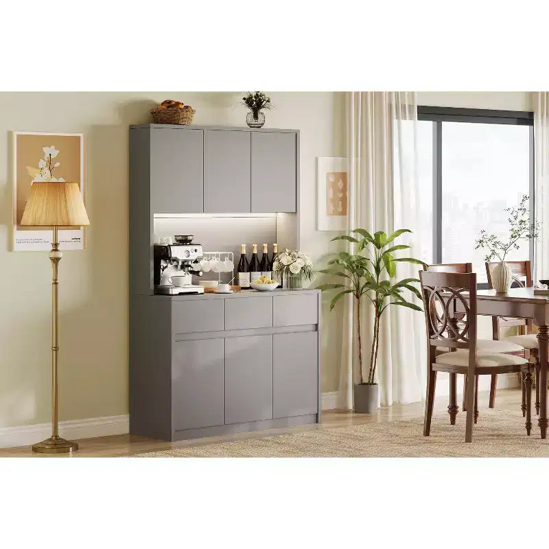 Éclairage DEL, Prises électriques, Armoire de cuisine moderne, Étagères réglables