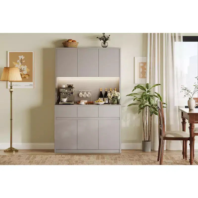 Éclairage DEL, Prises électriques, Armoire de cuisine moderne, Étagères réglables