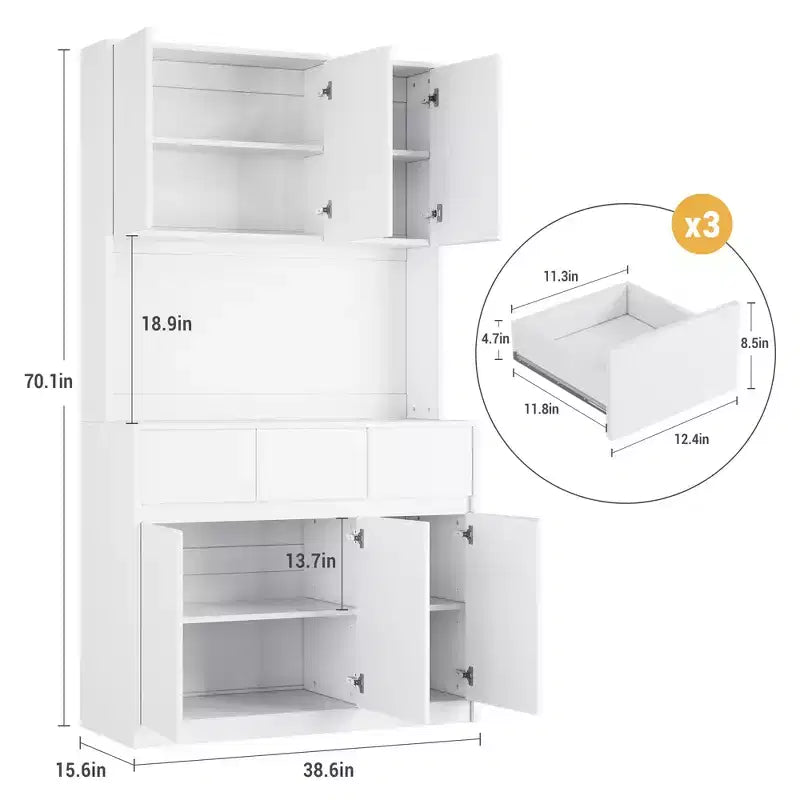 Éclairage DEL, Prises électriques, Armoire de cuisine moderne, Étagères réglables