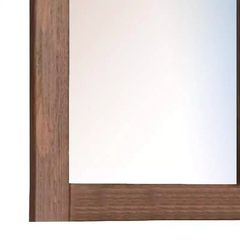 Miroir de commode, cadre rectangulaire, bois de pin brésilien d'acajou